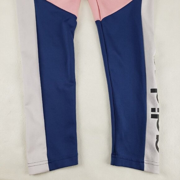 Adidas Womens Designed To Move Leggings Blue Womens Small Color Block Climalite - Picture 3 of 12